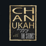 Couverture Polaire Chanukah Gold Fleece Blanche<br><div class="desc">Personnaliser "Chanukah Gold" Blanche en polaire / Les éléments SmallDesign peuvent être déplacés et redimensionnés. Personnalisez en supprimant le texte "happy, with, The Steins'" et en ajoutant votre propre message. Choisissez votre style de police, votre taille et votre couleur préférés. La couleur Arrière - plan peut être changée. Le design...</div>