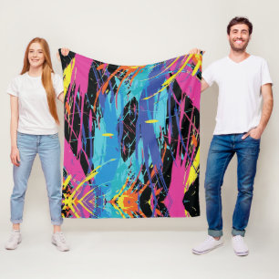 Couverture Polaire Chaos Coloré : Taches et Lignes