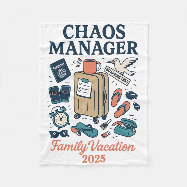Couverture Polaire Chaos Manager Shirt – Matching Family Vacation 202 (Devant)