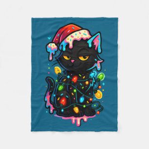 Couverture Polaire Chapeau de Père Noël à gouttes de glace de Noël de