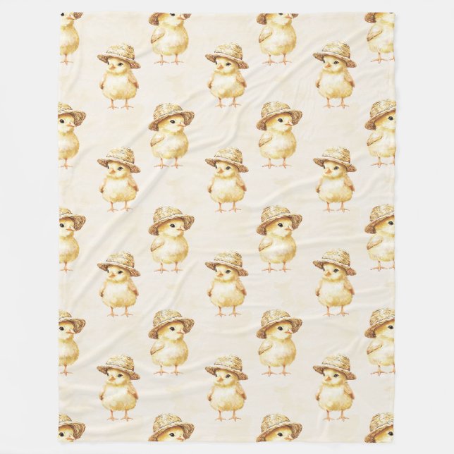 Couverture Polaire Chapeau de poulet jaune  (Devant)