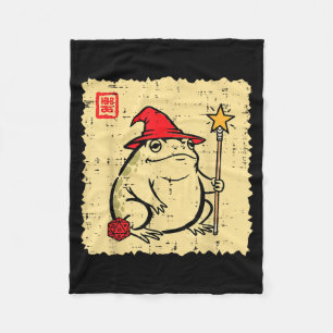 Couverture Polaire Chapeau de sorcier de dés D20 de grenouille de jeu