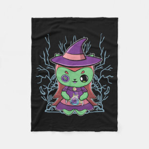 Couverture Polaire Chapeau De Sorcière Chat Noir Mignon Et Potion Mag