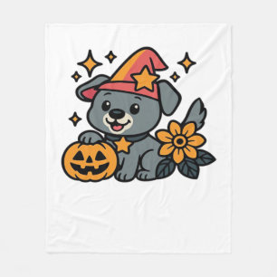 Couverture Polaire Chapeau de sorcière pour chien mignon Citrouille A