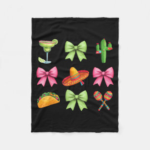 Couverture Polaire Chapeau de taco rétro cinq mai coquette nœud papil