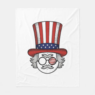 Couverture Polaire Chapeau haut de forme à l'envers patriotique dessi