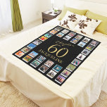Couverture Polaire Chapter 60 Black Gold 60th Birthday Photo<br><div class="desc">Celebrate a special milestone with our Chapter 60 Black Gold 60th Birthday Photo Fleece Blanket. This cozy fleece blanket is perfect for snuggling up in front of the fire, or for wrapping up on chilly days. The black and gold design is the perfect backdrop to add your favorite photos and...</div>
