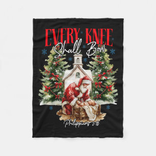 Couverture Polaire Chaque genou fléchira Noël chrétien Jésus