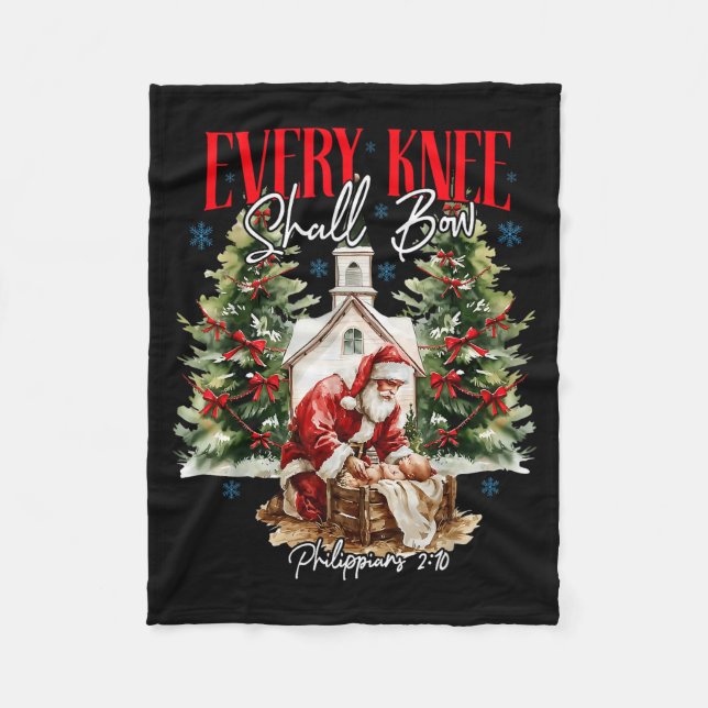Couverture Polaire Chaque genou fléchira Noël chrétien Jésus (Devant)