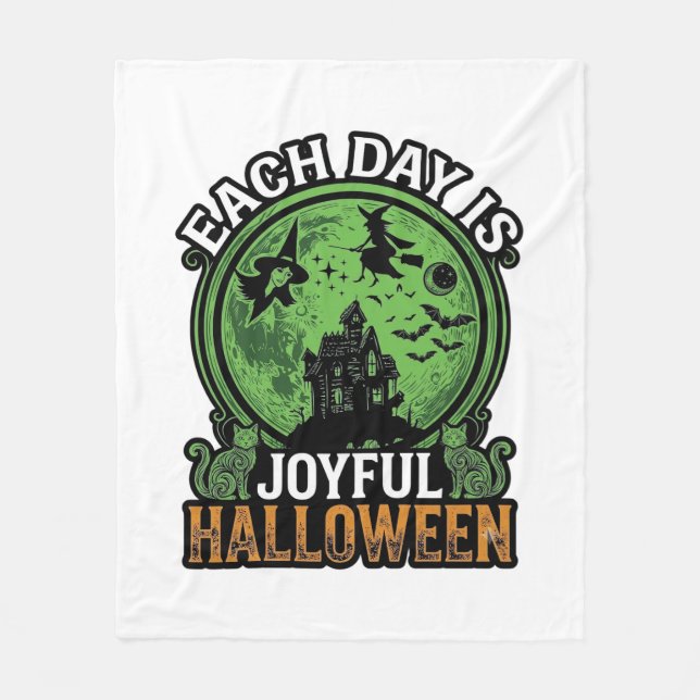 Couverture Polaire Chaque jour Maison Hantée Halloween Joyeuse Sorciè (Devant)