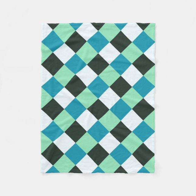 Couverture Polaire Charbon Blanc Turquoise Vert bleu Aqua Turquoise P (Devant)