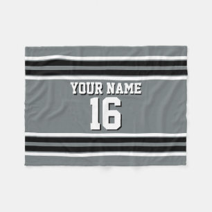 Couverture Polaire Charcoal Black Wht Team Jersey Numéro personnalisé