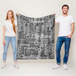 Couverture Polaire Charcoal Grey Nom Collage Personnalisé