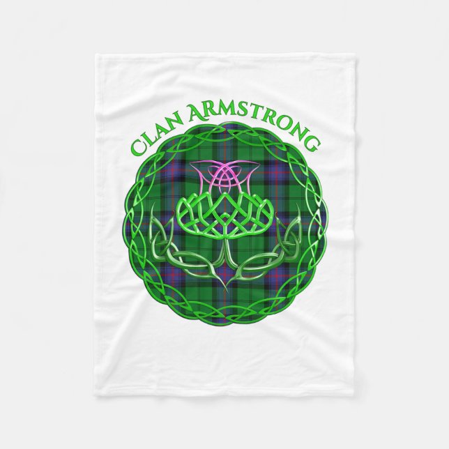 Couverture Polaire Chardon celtique écossais Armstrong Tartan (Devant)