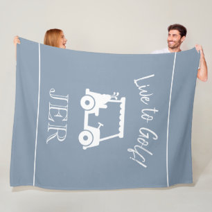 Couverture Polaire Chariot de Golf Live to Golf Monogrammé Bleu Pouss