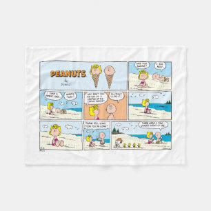 Couverture Polaire Charlie Brown & Glace Sally À La Plage