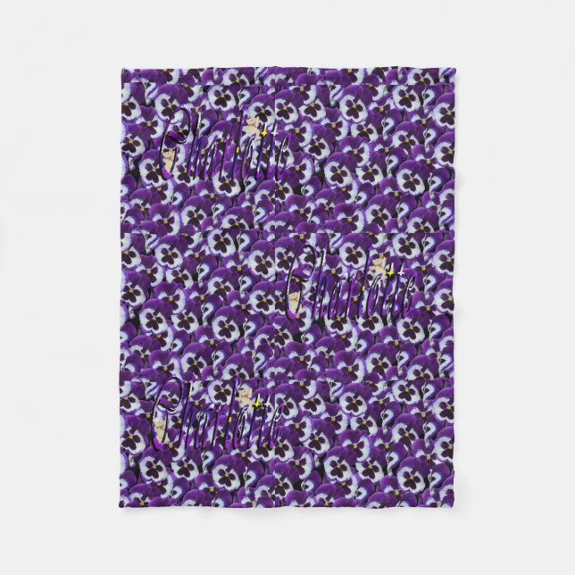 Couverture Polaire Charlotte Girls Name Logo, (Devant)