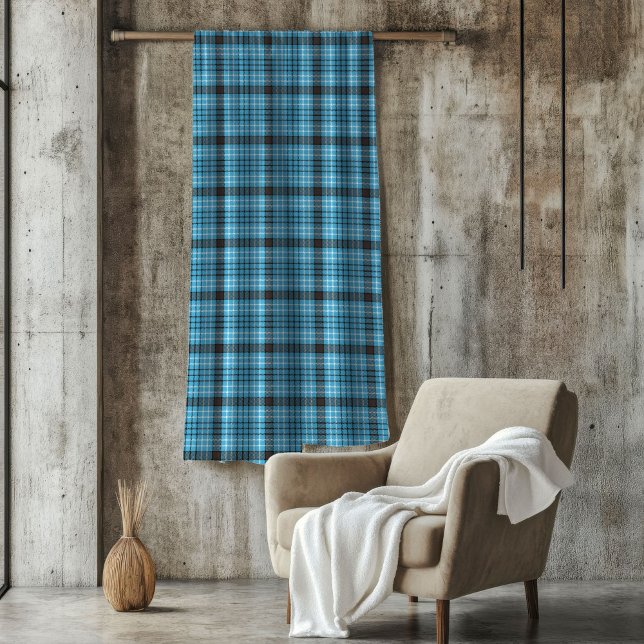 Couverture Polaire Charmante Jetée de gris bleu pour cadeau pour homm (Charming Blue Grey Plaid Throw for Men's Gifting Fleece Blanket)