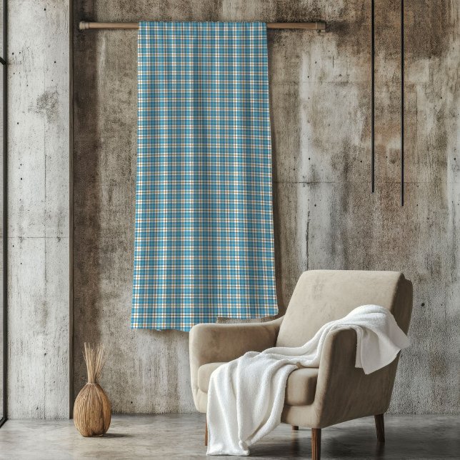 Couverture Polaire Charming Blue Jaune Plaid Throw for Men's Gift (Charming Blue Yellow Plaid Throw for Men's Gift Fleece Blanket)