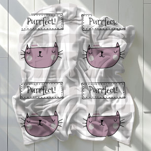Couverture Polaire Charming Chat Purrfect En vichy Motif