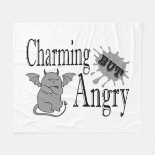 Couverture Polaire Charming mais en colère petit chat diable drôle ci