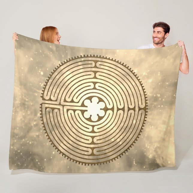 Couverture Polaire Chartres Labyrinthe - Symbole spirituel Antique 1 (En situation)