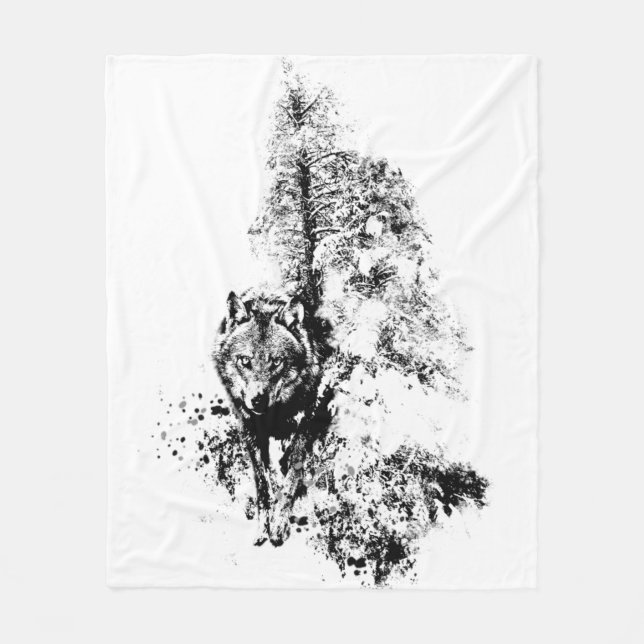 Couverture Polaire Chasse à pied Forêt de loups Faune (Devant)