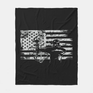 Couverture Polaire Chasse Archer Drapeau Américain Bowhunting Hunter 
