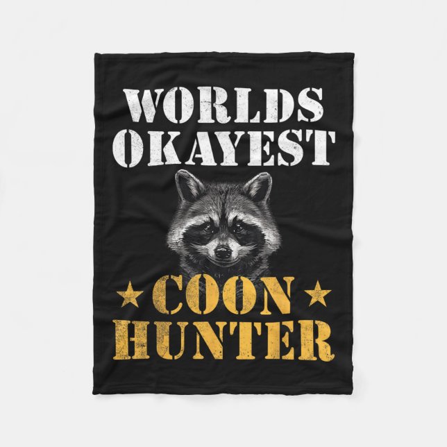Couverture Polaire Chasse au cocon Chasseur Drôle Citation Raccoon (Devant)