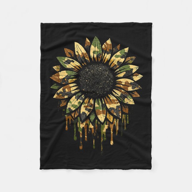 Couverture Polaire Chasse au tournesol camouflé (Devant)