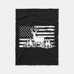 Couverture Polaire Chasse aux cerfs de Buck Whitetail Vintage américa