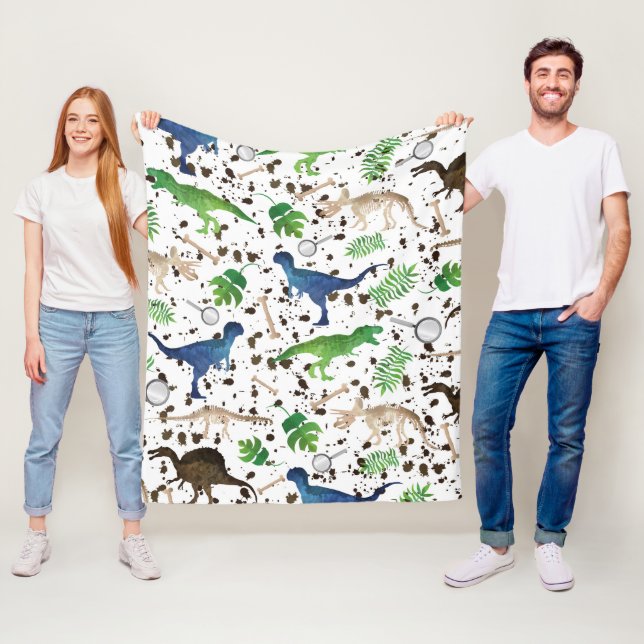 Couverture Polaire Chasse aux dinosaures ! Dinosaures sur Safari Garç (En situation)