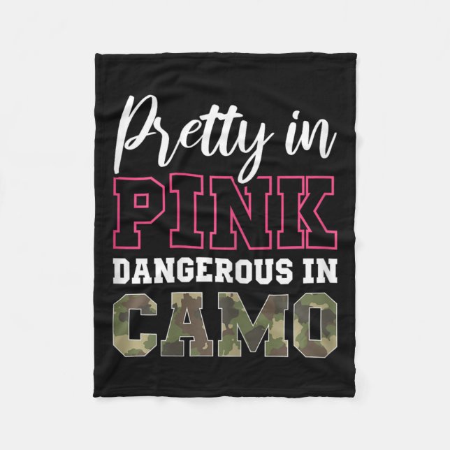 Couverture Polaire Chasse De Camo Drôle Pink Graphic Pour Les Femmes  (Devant)