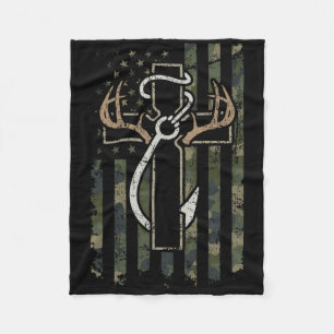 Couverture Polaire Chasse Pêche Foi - Chasseur Pêcheur Chrétien