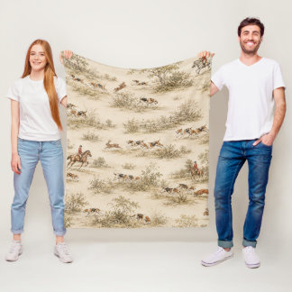 Couverture Polaire Chasse Traditionnelle au Renard avec des Foxhound