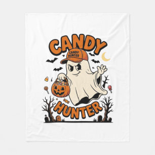 Couverture Polaire Chasseur de bonbons Halloween Fantôme Citrouille S