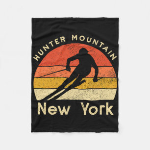 Couverture Polaire Chasseur de ski vintage montagne New York Montagne