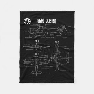 Couverture Polaire Chasseur Zero Avion Japonais Seconde Guerre Mondia
