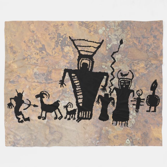 Couverture Polaire Chasseurs et esprits représentant une chasse (Devant (Horizontal))