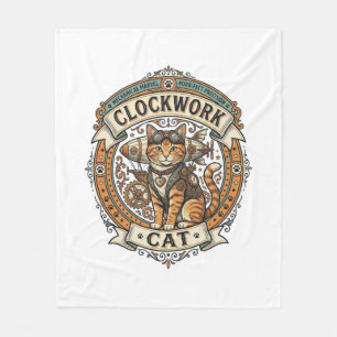 Couverture Polaire Chat à ressort Chat Steampunk Vintage Art Vector S