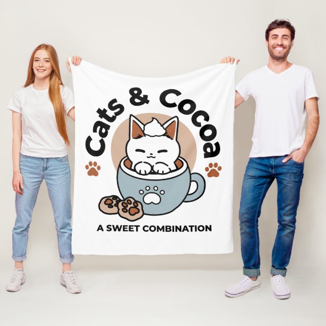 Couverture Polaire Chat adorable en Mug Conception de vacances - Chat (En situation)