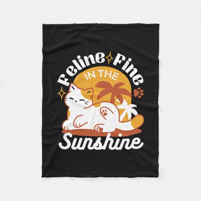 Couverture Polaire Chat adorable se relaxer au soleil - Animal de com (Devant)