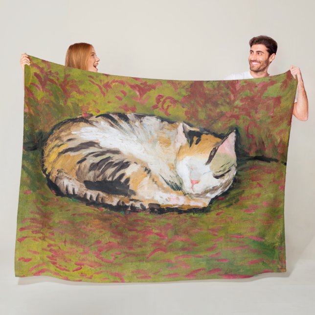 Couverture Polaire Chat, août Macke Fleece Blanket (En situation)