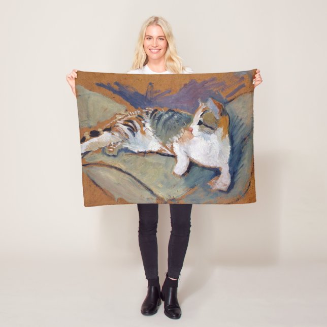 Couverture Polaire Chat, août Macke Fleece Blanket (En situation)