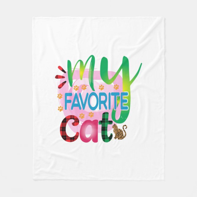 Couverture Polaire Chat Art Mon Chat préféré (Devant)