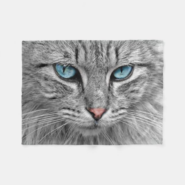 Couverture Polaire Chat Beau Gros Plan (Devant (Horizontal))