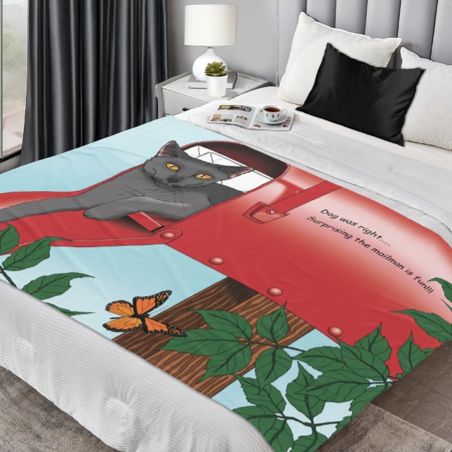 Couverture Polaire Chat boîte de courrier rouge (Créateur téléchargé)