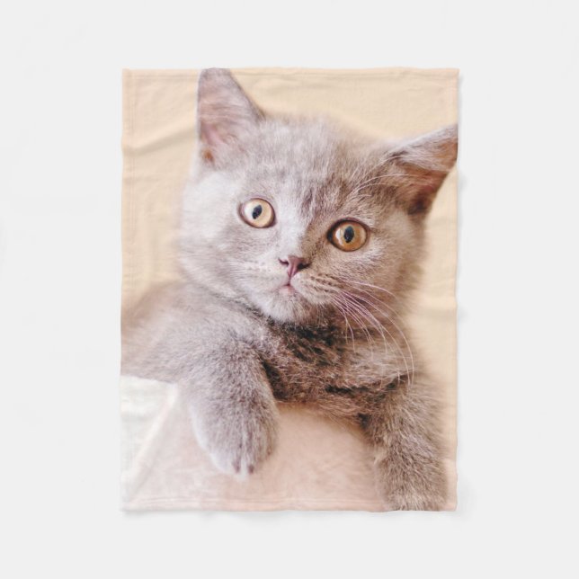 Couverture Polaire Chat britannique mignon de Shorthair (Devant)