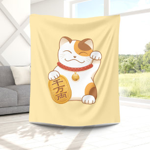 Couverture Polaire Chat chanceux japonais, bonne chance de chance de