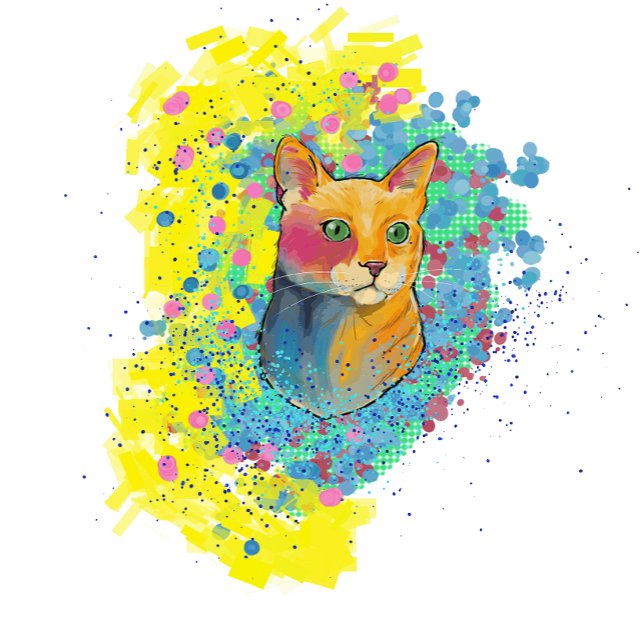 Couverture Polaire chat coloré (Créateur téléchargé)